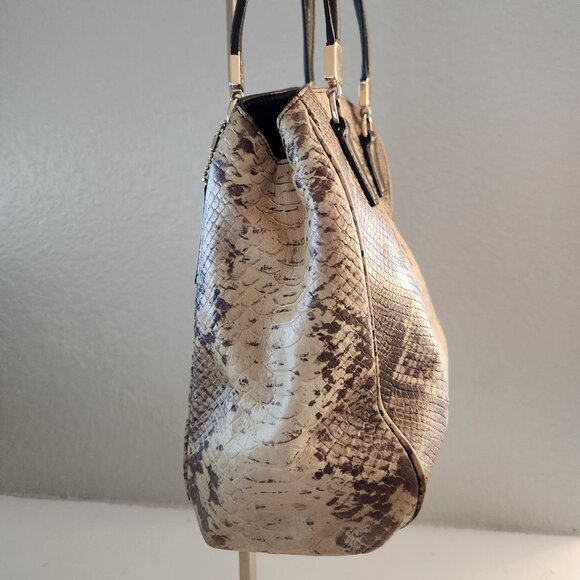 Euc Coach Minetta Snakeskin Embossed Leather Shoulder Bag Satchel - Picture 4 of 14